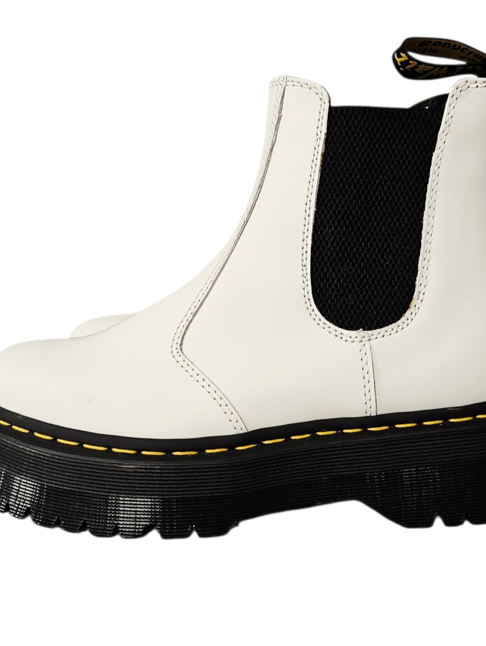 NWT Dr. Martens 2976 Quad Platform Women's Size 9 White Leather Chelsea Boots
